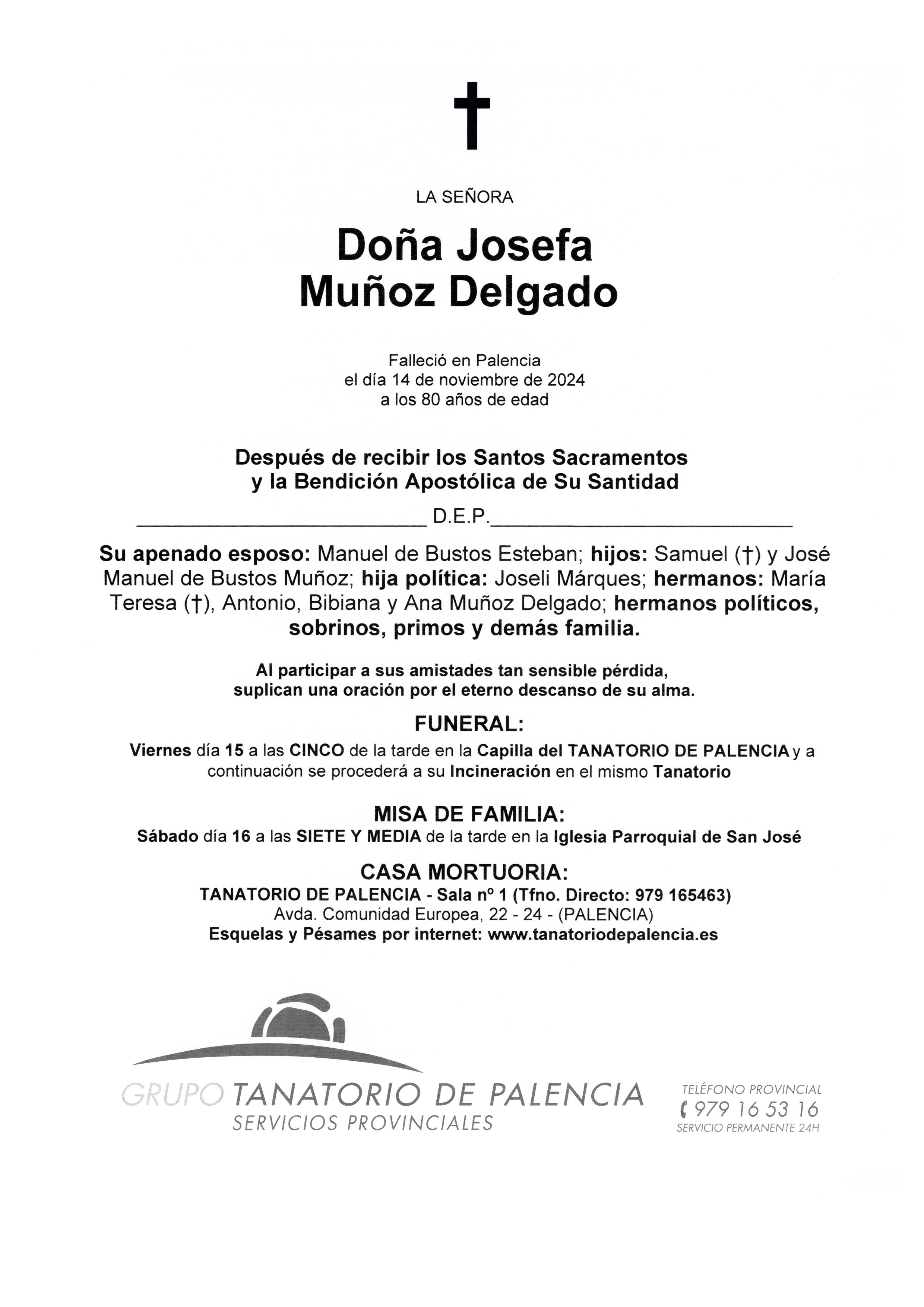 LA SEÑORA DOÑA JOSEFA MUÑOZ DELGADO